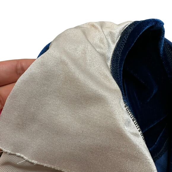 ESTHER WILLIAMS Blue Velvet One Piece Swimsuit Retro Mod Halter Neck Pin Up Girl - Picture 7 of 8